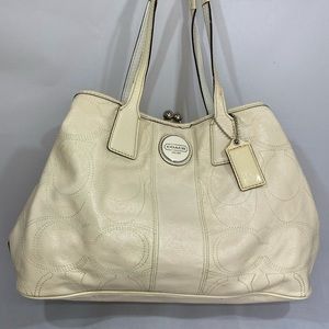 Coach off white Leather handbag. Versatile. Used